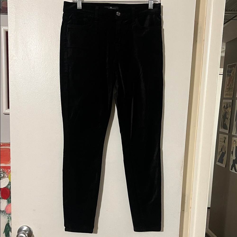 7 for all mankind black velvet jeans. Classic 5 pocket style
